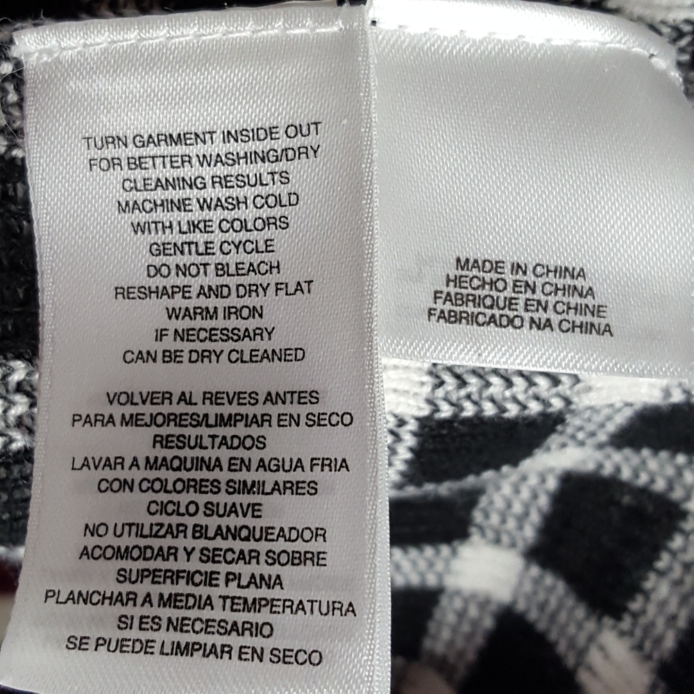 Jones New York Signature Pullover Black White Gingham Check Top Women's Size L - Picture 9 of 13